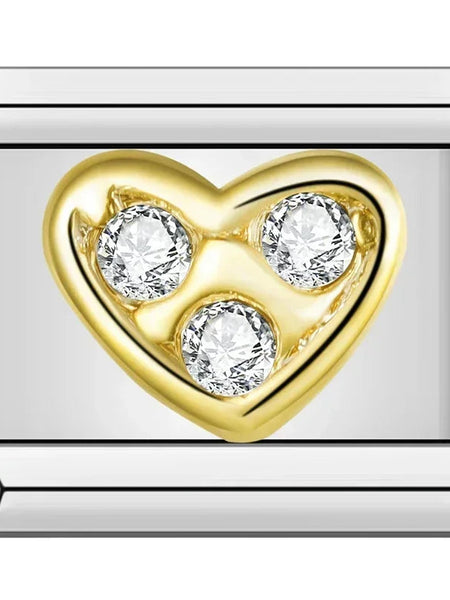 Gold Gem Heart Charming