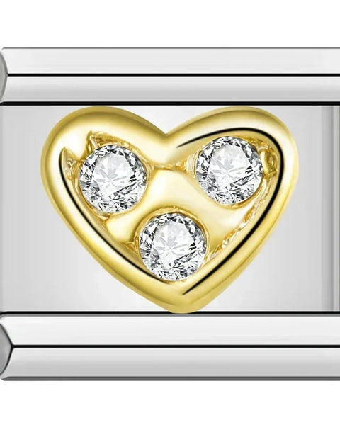 Gold Gem Heart Charming